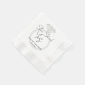 Sie sagte ja Diamond Ring Wedding Monogram Napkins Serviette (Ecke)