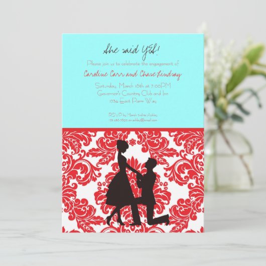 Sie sagte JA! Einladung (Stehend Vorderseite)