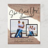 Sie sagte ja - Einladung zur Foto-Engagement-Parte (Vorderseite)