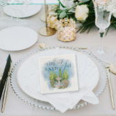 Sie sagte ja! Elegante Brunnen Tauben Blume Serviette