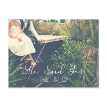 Sie sagte ja, elegante Typografie in Weiß