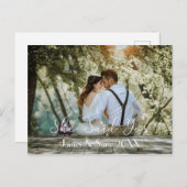 Sie sagte ja, elegante Typografie Postkarte (Vorne/Hinten)