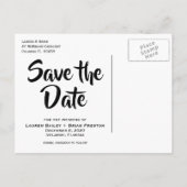 Sie sagte Ja Elegantes Foto Save the Date Ankündigungspostkarte (Rückseite)