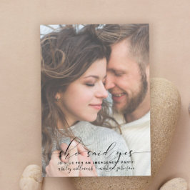 Sie sagte Ja, Engagement für das moderne Foto Einladung