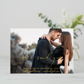 Sie sagte Ja, Engagement für das moderne Foto Folieneinladung (Stehend vorne)