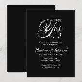 Sie sagte ja Engagement Partei Einladung (Vorne/Hinten)