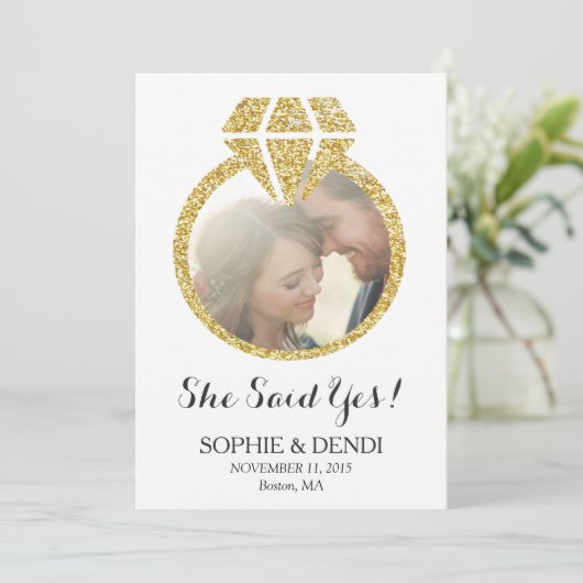 Sie sagte ja Engagement Partei Einladung (Stehend Vorderseite)