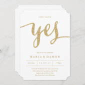 Sie sagte ja Engagement Partei Einladung (Vorne/Hinten)