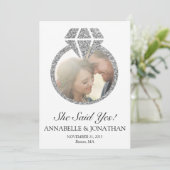 Sie sagte ja Engagement Partei Einladung (Stehend Vorderseite)