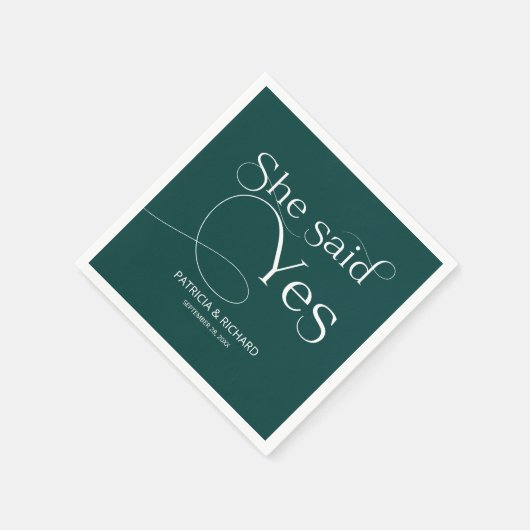 Sie sagte Ja Engagement Partei Grün Serviette (Ecke)