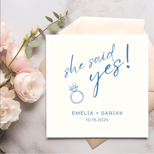 Sie sagte ja Engagement Party Dusty Black Serviette