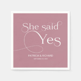 Sie sagte ja Engagement Party Dusty Pink Serviette
