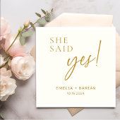 Sie sagte ja Engagement Party Dusty Yellow Serviette