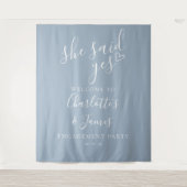 Sie sagte Ja Engagement Party Foto-Prop Wandteppich (Vorderseite)