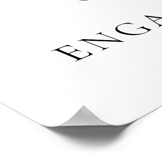 Sie sagte ja Engagement Party Willkommensunterschr Poster (Ecke)