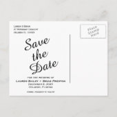 Sie sagte Ja Extravagantes Foto Save the Date Ankündigungspostkarte (Rückseite)