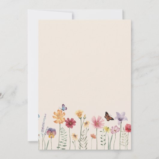 Sie sagte Ja, farbige Wildblume Engagement Party Einladung (Rückseite)