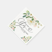 Sie sagte ja Floral Engagement Party Napkins Serviette (Ecke)