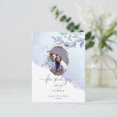 Sie sagte: Ja Floral Oval Save the Date Postkarte (Stehend Vorderseite)
