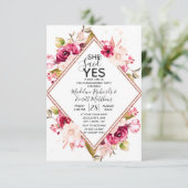 Sie sagte ja, florale Engagement Partei Einladung (Stehend Vorderseite)