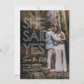 Sie sagte ja Foto Save the Date (Vorderseite)