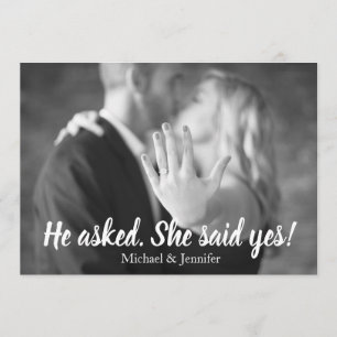 Sie sagte ja Foto Verlobung Ankündigung