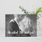 Sie sagte ja Foto Verlobung Ankündigung (Stehend Vorderseite)
