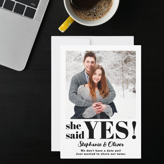 Sie sagte ja Foto Verlobung Ankündigung