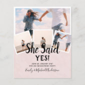 Sie sagte ja! FOTO VERLOBUNG Ankündigung Einladung (Vorderseite)