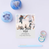 Sie sagte ja! FOTO VERLOBUNG Ankündigung Einladung Flyer (Einzeln)