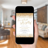 Sie sagte ja Gold Glitzer Borders Verlobung Einladung