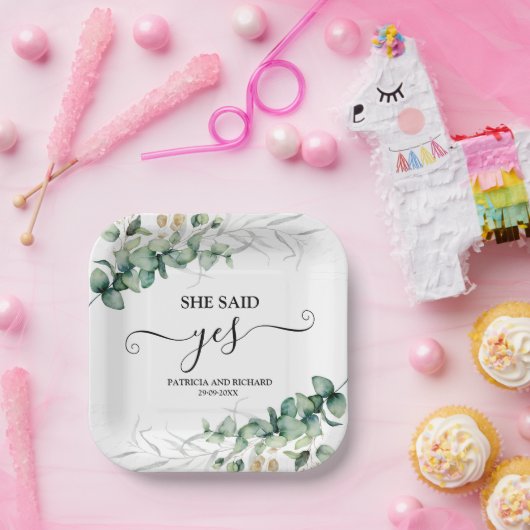 Sie sagte ja, Goldene Verlobung Pappteller (Party)