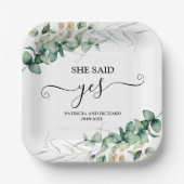 Sie sagte ja, Goldene Verlobung Pappteller (Vorderseite)