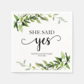 Sie sagte ja, Goldene Verlobung Serviette (Vorderseite)