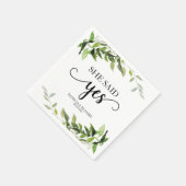 Sie sagte ja, Goldene Verlobung Serviette (Ecke)