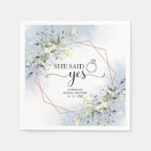 Sie sagte ja Greenery Bridal Dusche Serviette (Vorderseite)