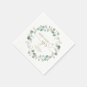 Sie sagte ja Greenery Eucalyptus Brautparty Nicker Serviette (Ecke)