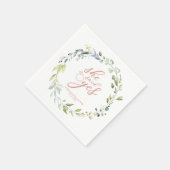 Sie sagte ja Greenery Eucalyptus Brautparty Serviette (Ecke)