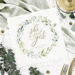 Sie sagte ja Greenery Eucalyptus Brautparty Serviette<br><div class="desc">Sie sagte ja Greenerie Eucalyptus Brautparty Napkins</div>