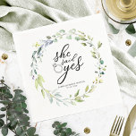 Sie sagte ja Greenery Eucalyptus Brautparty Serviette<br><div class="desc">Sie sagte ja Greenerie Eucalyptus Brautparty Napkins</div>