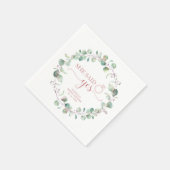 Sie sagte ja Greenery Eucalyptus Brautparty Serviette (Ecke)