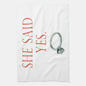 Sie sagte ja Groom-Verlobung Handtuch (Vertikal)