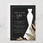 Sie sagte ja, Herbstlaube in Aquarellfarben Brautp Einladung (Vorderseite)