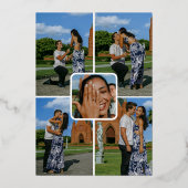 Sie sagte ja Hochzeitstag Verlobung Fotos Folieneinladung (Rückseite)