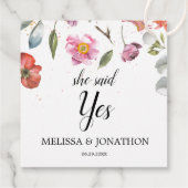 Sie sagte ja, Hübsche Blumenbindungspartei des Frü Geschenkanhänger (Rückseite)