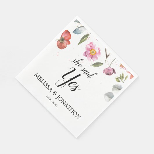 Sie sagte ja, Hübsche Blumenbindungspartei des Frü Serviette (Ecke)