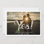 Sie sagte ja, ich bin eine neue Foto-Engagement-Pa Einladung (Vorderseite)