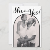 Sie sagte ja, ich Foto Arch Engagement Party Moder Einladung (Vorderseite)