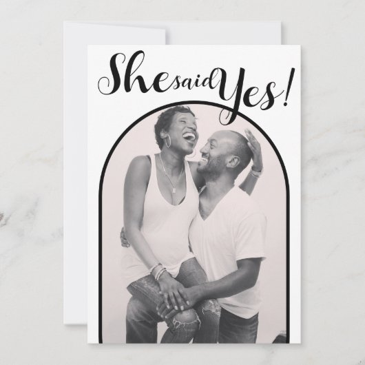 Sie sagte ja, ich Foto Arch Engagement Party Moder Einladung (Vorderseite)