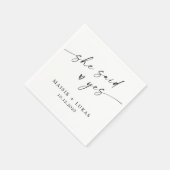 Sie sagte ja, moderne Engagement Partei Napkins Serviette (Ecke)